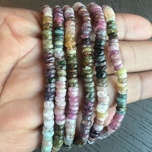 (ONE) Watermelon tourmaline bracelet SIZE 6.5’